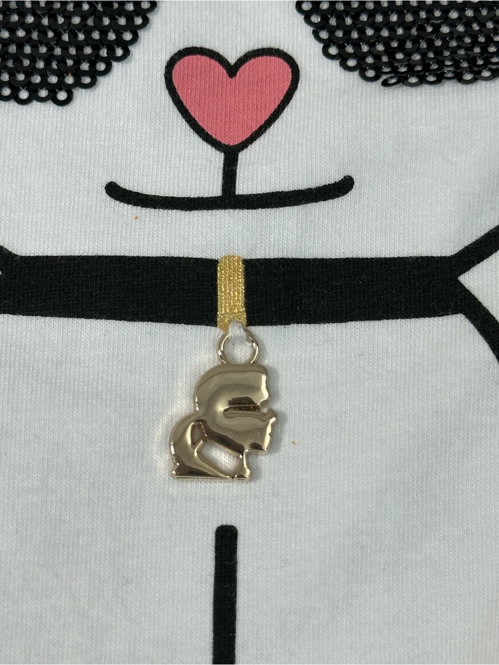 Karl Lagerfeld White Cat Graphic Tee with gold logo accent - Picture 6 of 12